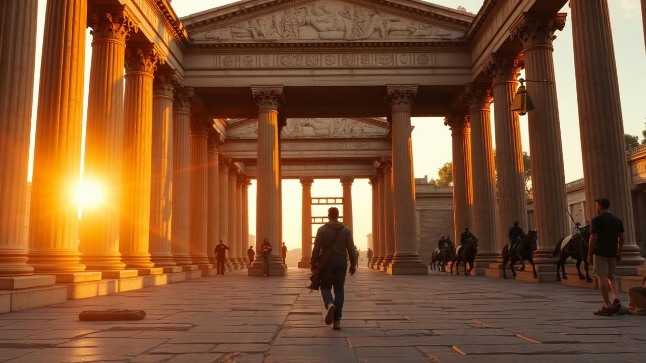 Como se inserir num período histórico (tipo o Império Romano) e fazer vídeos andando pelos cenários — ferramentas gratuitas